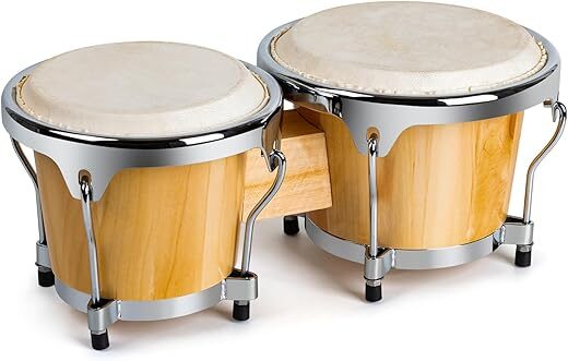 lyumengg Bongo Drums 6” and 7” Set Sliver