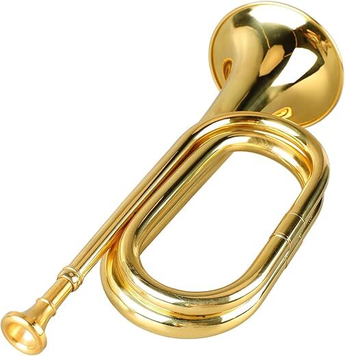 Diydeg Bugle Cavalry Trumpet Brass Instrument, Gold