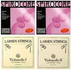 Larsen and Spirocore Cello Strings Set Larsen Medium A+D