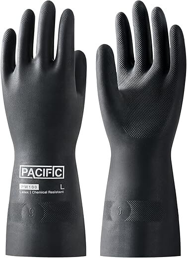 PACIFIC PPE Chemical Resistant Heavy Duty Gloves, Large