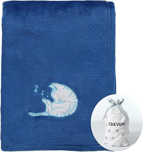 CREVENT Cozy Fluffy Baby Blanket – Sleeping Cat