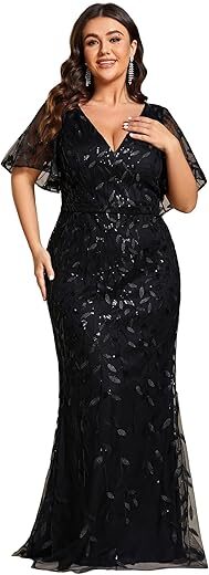 Ever-Pretty Curvy Embroidery Formal Dress