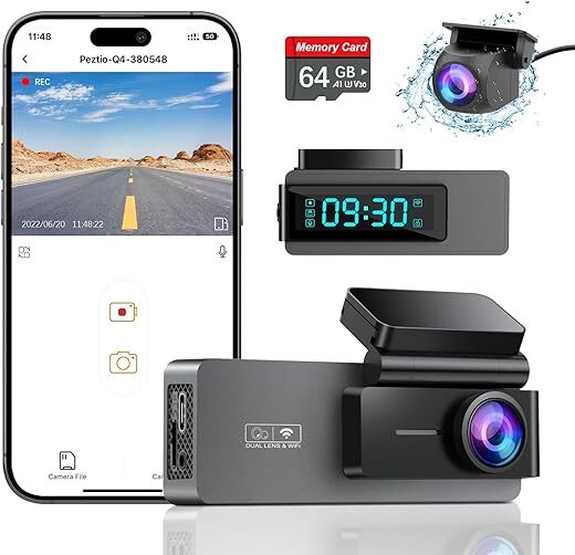 ARIFAYZ Dash Cam 4K+1080P With WiFi