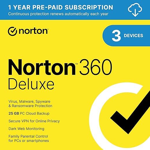 Norton Deluxe Antivirus 2024 for 3 Devices