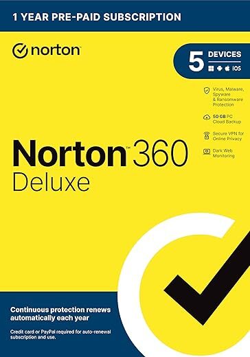 Norton Deluxe Antivirus For 5 Devices Key Card