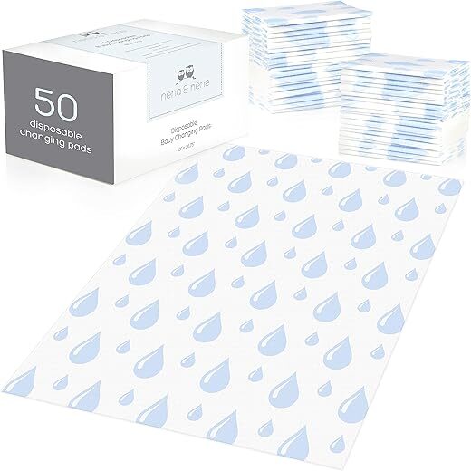 Nena & Nene Disposable Baby Changing Pads, 50 Count