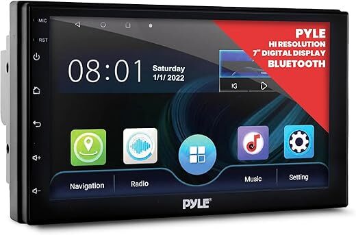 Pyle Double DIN Car Stereo Receiver – 7 Inch Touch Screen GPS Audio