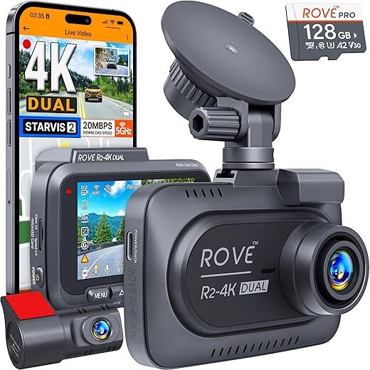 ROVE Dual Dash Cam Front And Rear
