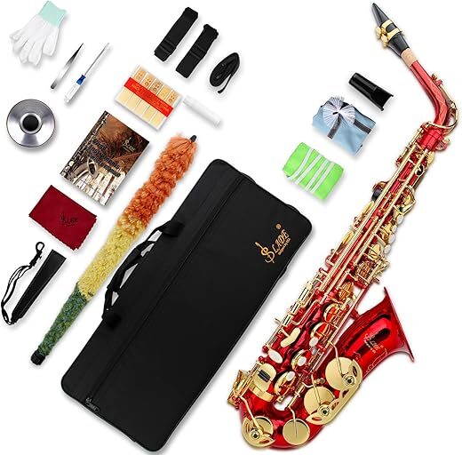 SLADE Eb Alto Saxophone For Beginners, Red