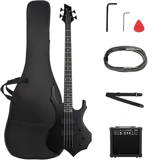 Ktaxon Electric Bass Guitar, Flame Design Set