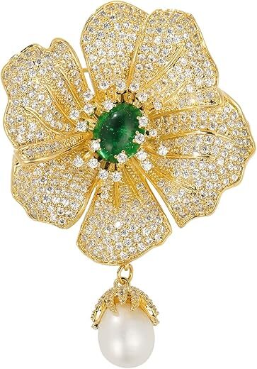AILONMEI Elegant Leaf Corsage Brooch