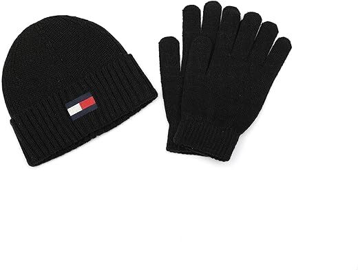 Tommy Hilfiger Embroidered Flag Watch Cap And Glove Set