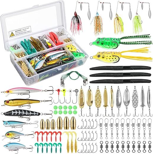 PLUSINNO Fishing Lures Kit with Tackle Box