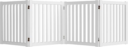 WELLAND Freestanding Pet Gate, 4 Panel, Foldable Indoor Fence