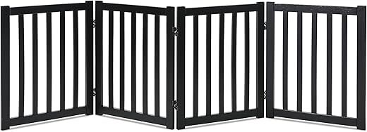 LZRS Freestanding Wooden Pet Gate, Indoor Safety Fence, 24