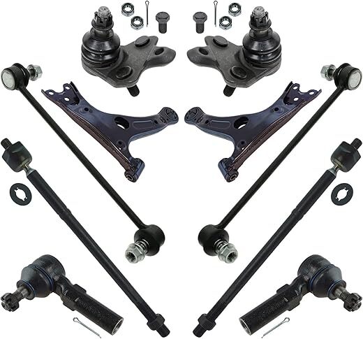 TRQ Front Steering & Suspension Kit Compatible With 2014-2019 Toyota Corolla