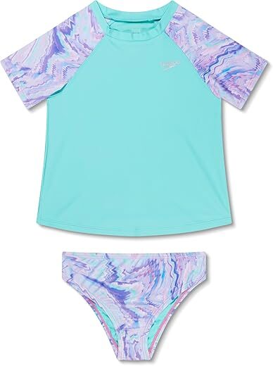 Speedo Printed Rash Guard Swim Set