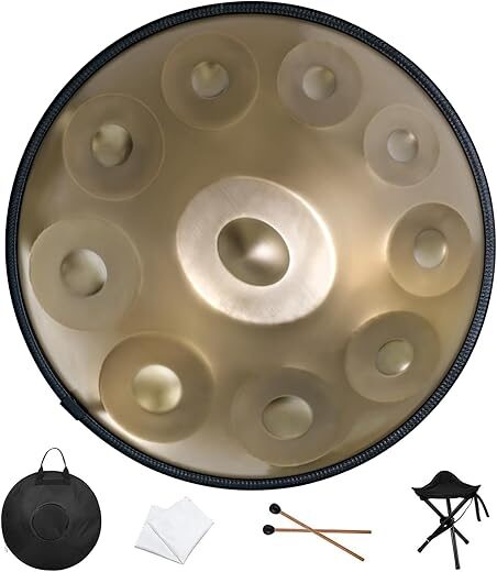 Kelisiting Handpan Drum 22 Inches D Minor, 432Hz 10 Notes