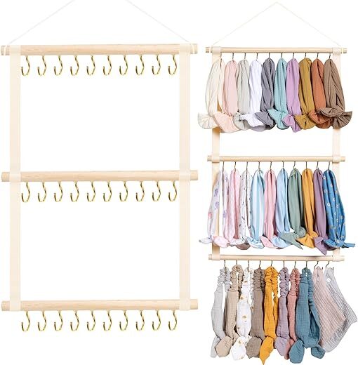 POVETIRE Headband Holder Organizer for Girls (Beige-1)