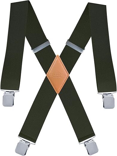 ZEAIFROOG Heavy Duty Men’s X-Shaped Suspenders
