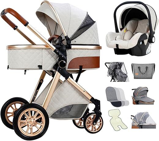 YCKEGEW High View 3 In 1 Baby Pram