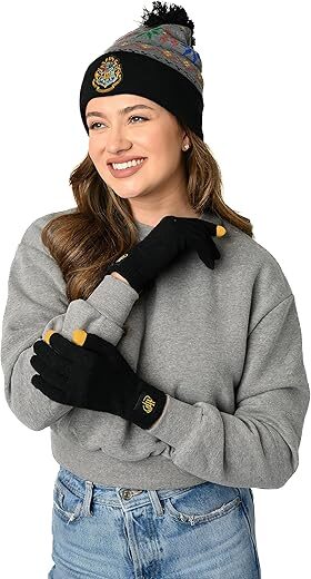 Harry Potter Hogwarts Knit Beanie & Glove Set