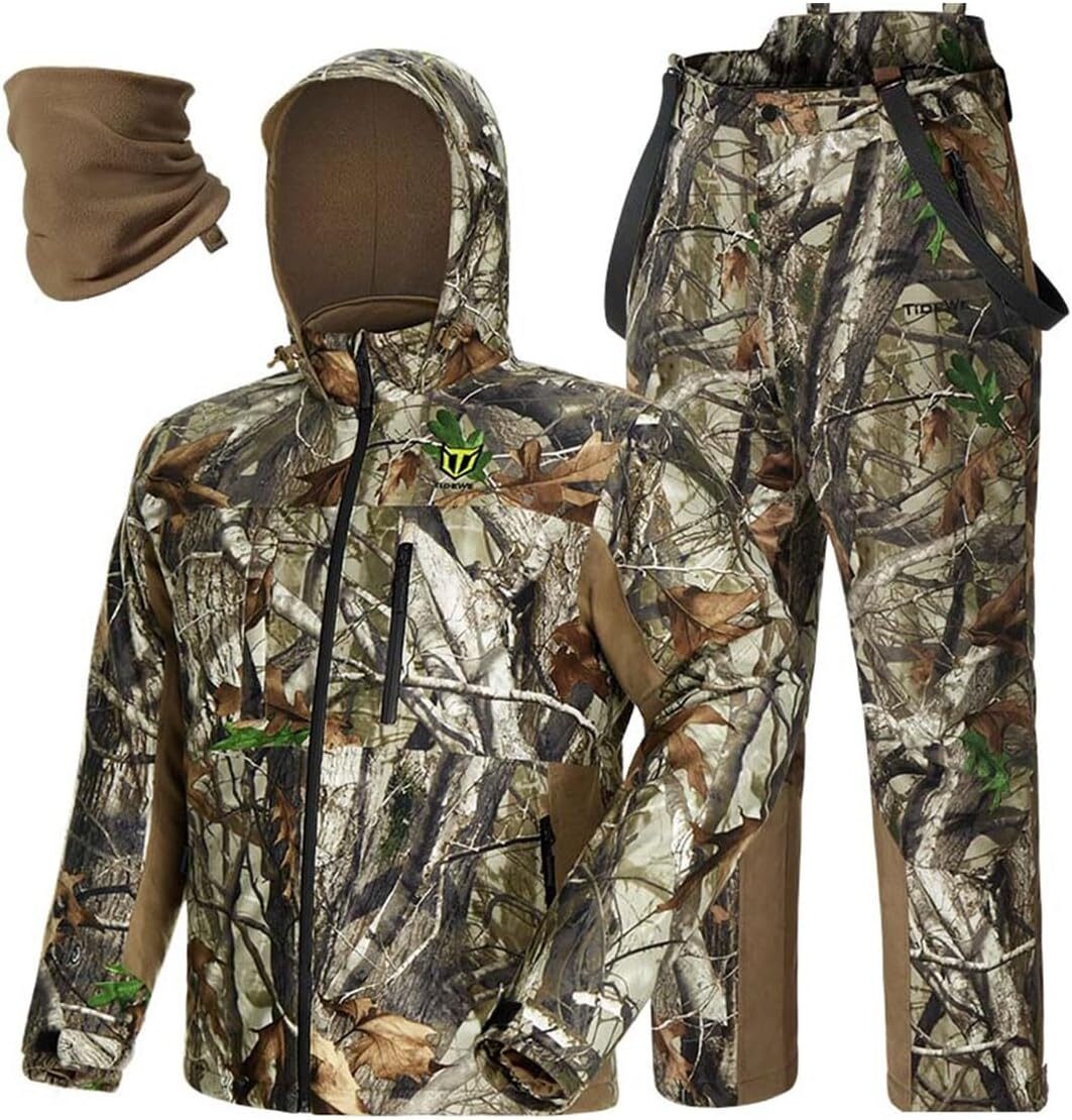 TIDEWE Hunting Jacket and Bibs with Face Mask