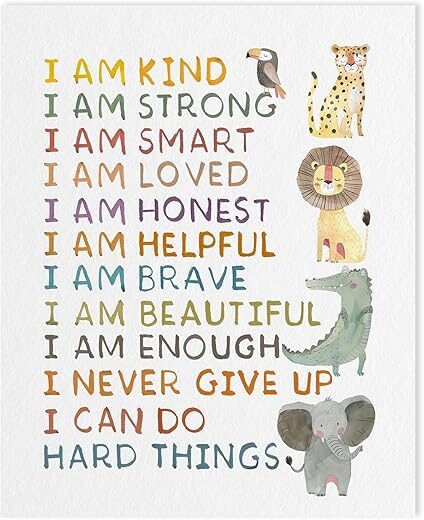 HLJ ART I Am Kind Smart Brave Wall Art