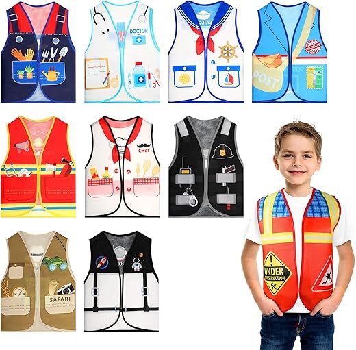 Geyoga Kids Community Helper Dress Up Vest 10 Pcs