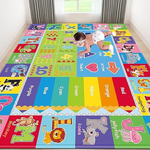 LTKOUGFAM Kids Play Mat ABC Educational Rug 78.7X59