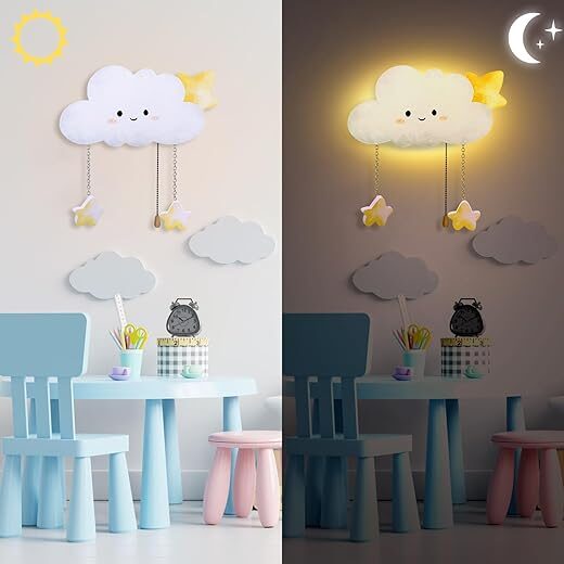 Aurelema Kids Wall Lamp Nursery Lighting (Cloud)