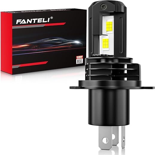 FANTELI LED Bulb Hi/Low Beam Motorcycle, 9003