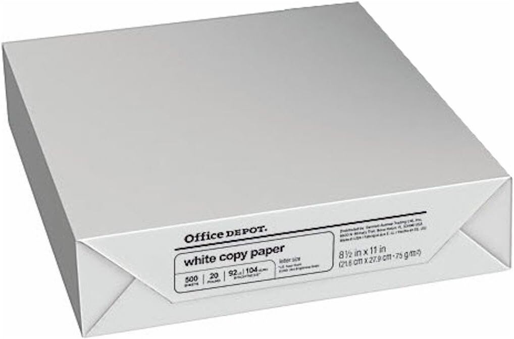 Office Depot Letter Size Bright White Printer Paper
