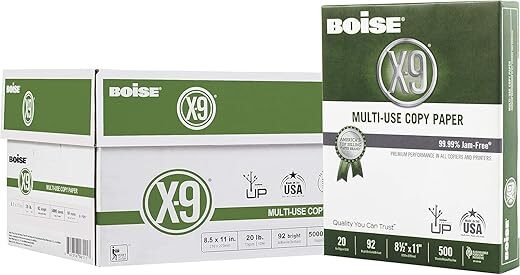 Generic Letter Size Multi-Use Copy Paper, 5000 Pages