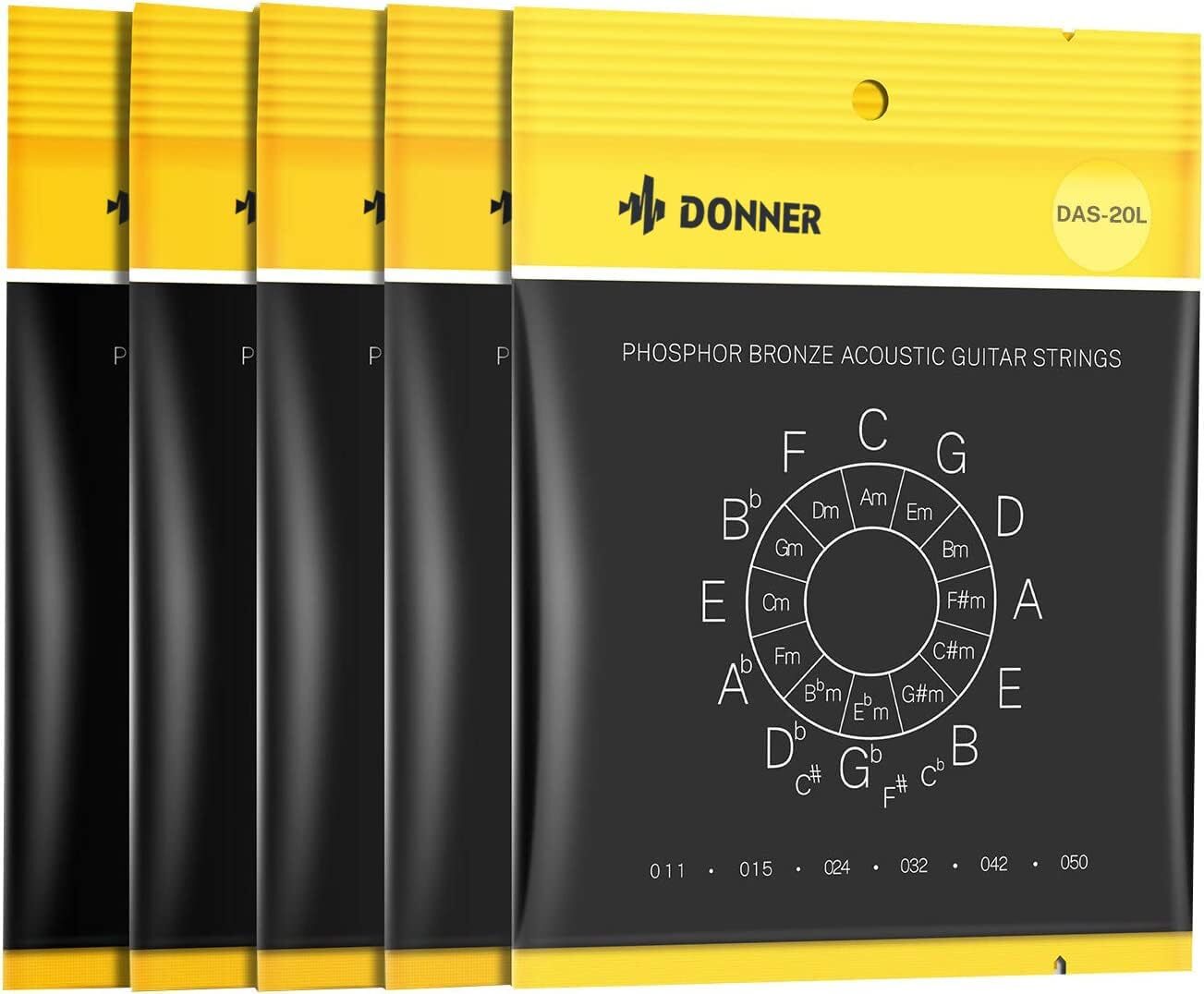 Donner Light Acoustic Guitar Strings Phosphor Bronze DAS-20L