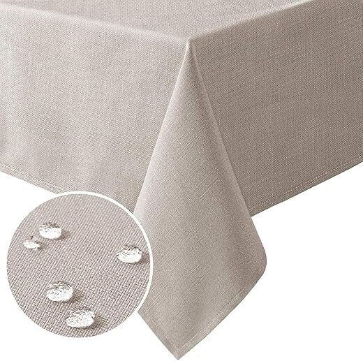 H.VERSAILTEX Linen Textured 60×120 Inch Spill-Proof Tablecloth