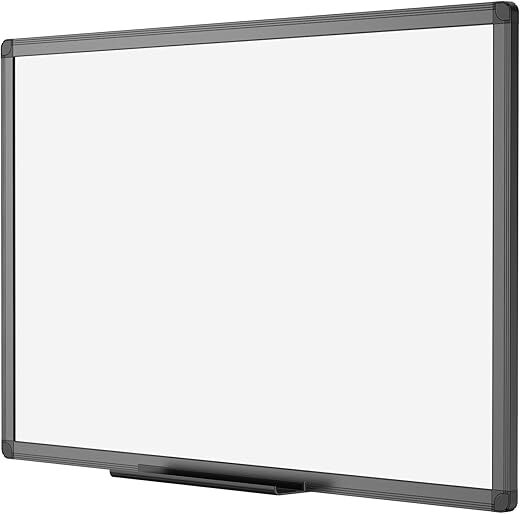 VIZ-PRO Magnetic Dry Erase White Board, 36×24, Black Frame