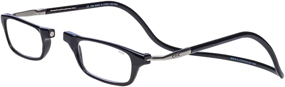 Clic Magnetic Reading Glasses, Black, 1.25 Magnification