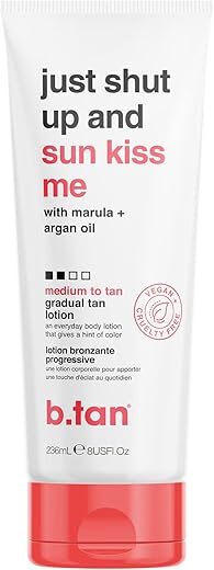 B.TAN Just Shut Up and Sun Kiss Me Everyday Glow Lotion
