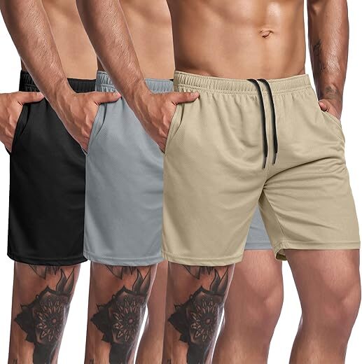 COOFANDY Men’s 3 Pack Mesh Athletic Shorts