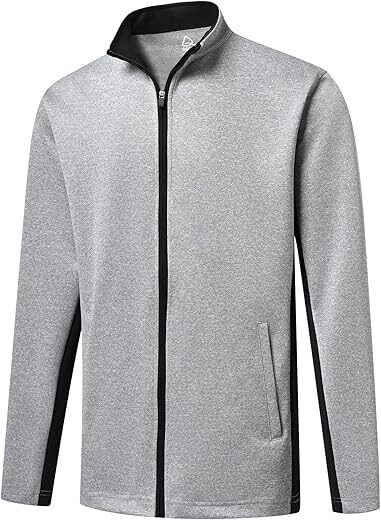 DEOLAX Mens Classic Full Zip Track Jacket