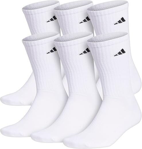 adidas Men’s Cushioned Crew Socks (6 Pairs)