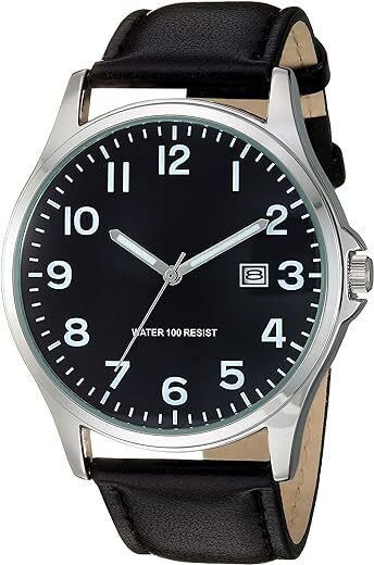 Amazon Essentials Men’s Easy Read Strap Watch