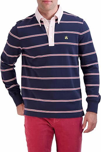 Brooks Brothers Men’s Long Sleeve Stripe Rugby Shirt