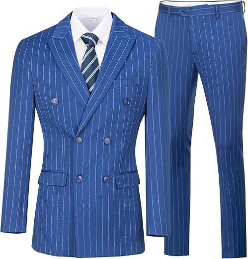 Elionm Slim Fit Pinstripe Tuxedo Suit