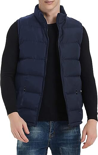 TUVEKE Men’s Water-Resistant Winter Puffer Vest