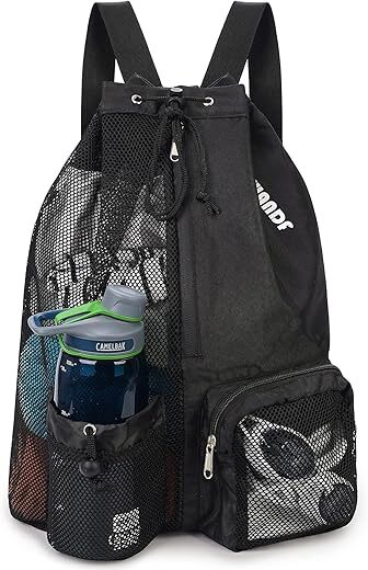 WANDF Mesh Drawstring Swim Bag with Wet Pocket