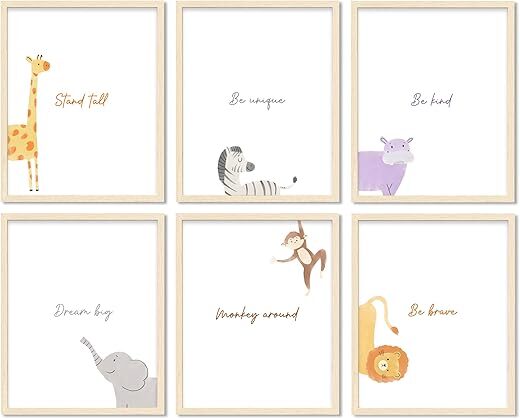 aSmartChoice Minimalist Safari Nursery Wall Art Decor