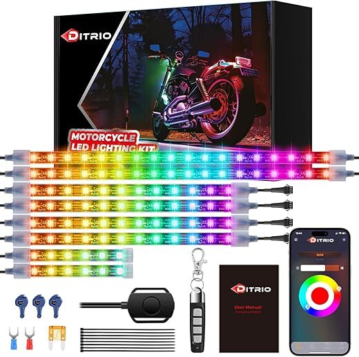 DITRIO Motorcycle LED Underglow Kit With Remote