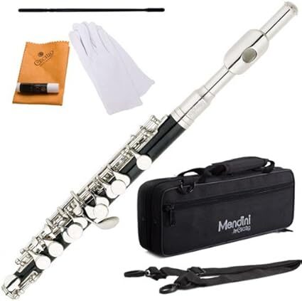 Mendini by Cecilio MPO-EN Black Resin Key of C Piccolo